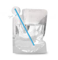 Doypack with straw inside